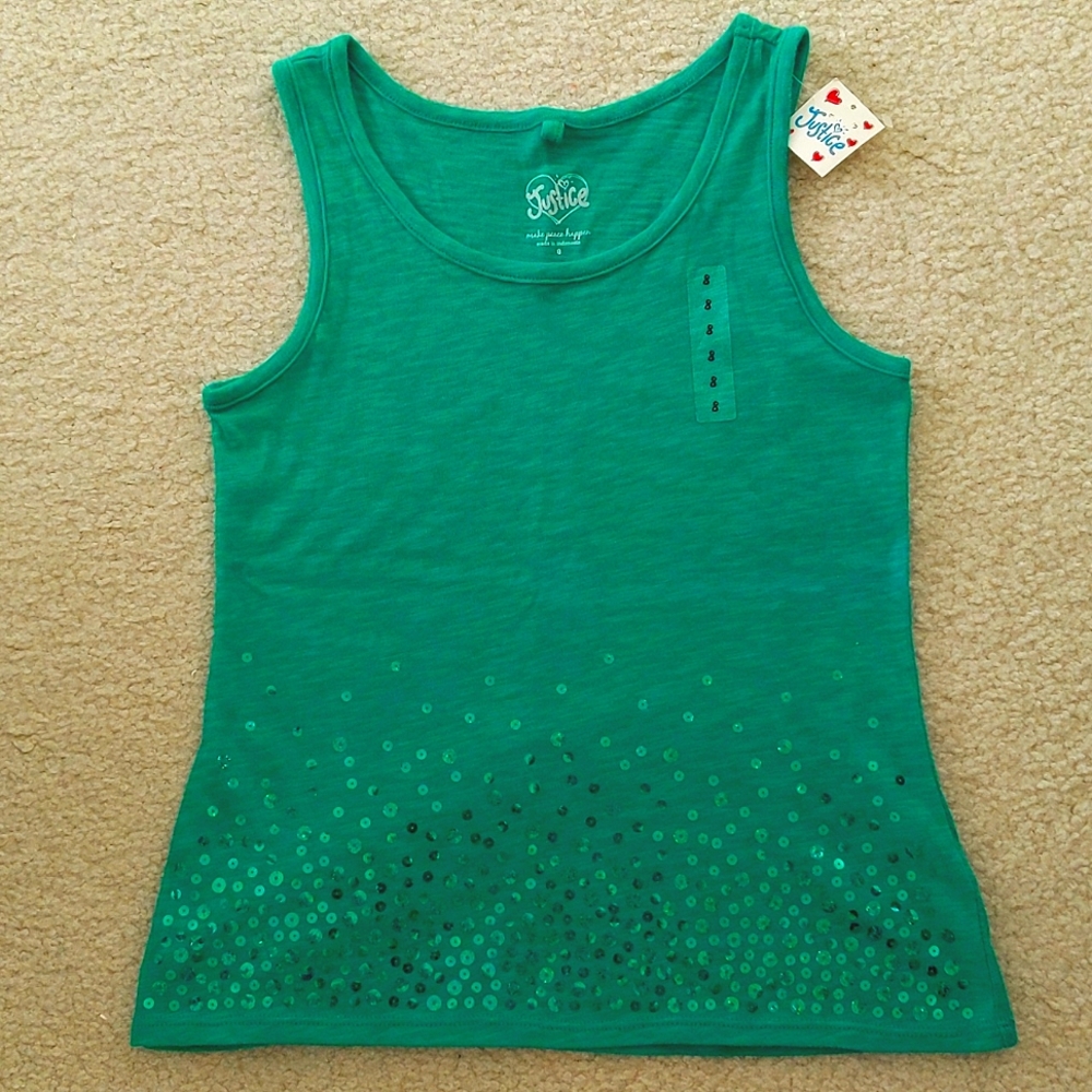 Justice green tank top
